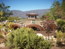 living green roof under construction with soil and plantings in Ojai