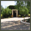 Rancho Santa Fe estate framed by a CA succulent garden with driveway and Spanish 